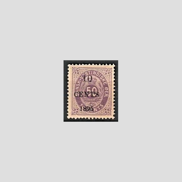 FRIMRKER DVI | 1895 - AFA 15 | 10 CENTS/50 c violet provisorium - Ubrugt