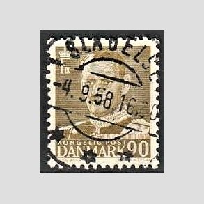 FRIMRKER DANMARK | 1952-53 - AFA 342 - Fr. IX 90 re oliven - Lux Stemplet Slagelse