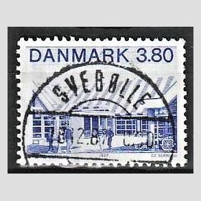 FRIM�RKER DANMARK | 1987 - AFA 883 - Europam�rker - 3,80 Kr. bl� - Pragt Stemplet Sveb�lle
