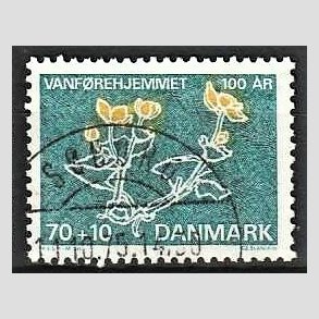 FRIMRKER DANMARK | 1972 - AFA 531 - Vanfrehjemmet 100 r - 70 + 10 re grn/gul - Stemplet Sborg