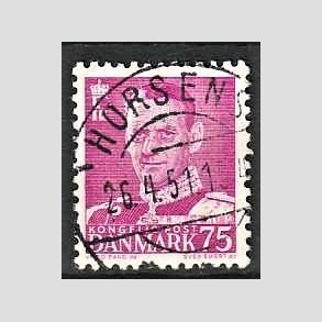 FRIMRKER DANMARK | 1948-50 - AFA 314 - Fr. IX 75 re rdlilla - Lux Stemplet Horsens