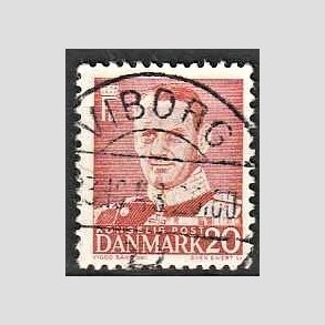 FRIMRKER DANMARK | 1948-50 - AFA 307 - Fr. IX 20 re rd - Pragt Stemplet Viborg