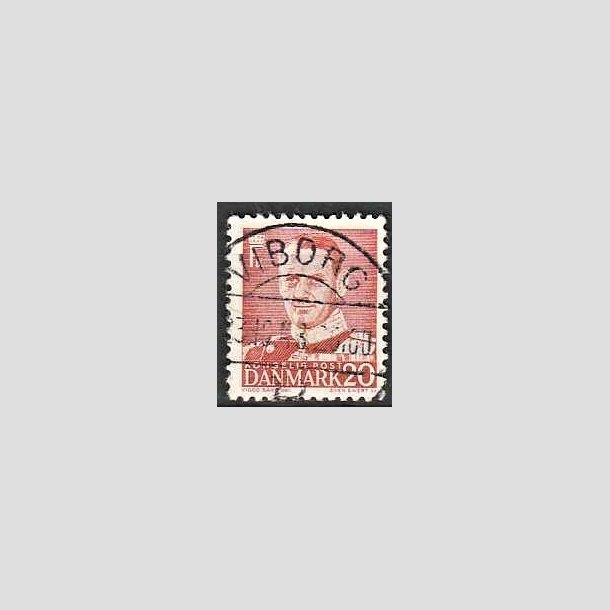 FRIMRKER DANMARK | 1948-50 - AFA 307 - Fr. IX 20 re rd - Pragt Stemplet Viborg