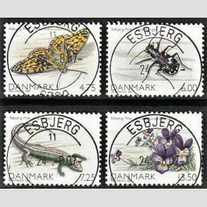 FRIM�RKER DANMARK | 2007 - AFA 1512 - Danmarks natur I - 4,75-13,50 Kr. flerfarvet i komplet s�t - Pragt Stemplet Esbjerg