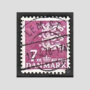 FRIMRKER DANMARK | 1978 - AFA 655 - Rigsvben 7 Kr. rdlilla - Pragt Stemplet Lem St