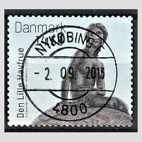 FRIM�RKER DANMARK | 2013 - AFA 1743 - Den lille Havfrue 100 �r. - 14,50 Kr. flerfarvet - Pragt Stemplet Nyk�bing F