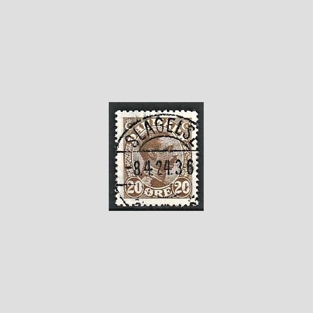 FRIMRKER DANMARK | 1921-22 - AFA 125 - Chr. X 20 re brun - Lux Stemplet Slagelse