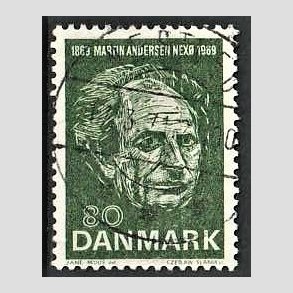 FRIM�RKER DANMARK | 1969 - AFA 485 - Martin Andersen Nex� - 80 �re gr�n - Pragt Stemplet N�stved