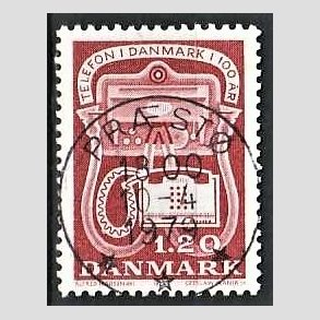 FRIM�RKER DANMARK | 1979 - AFA 672 - Telefonen 100 �r - 1,20 Kr. r�d - Pragt Stemplet Pr�st�