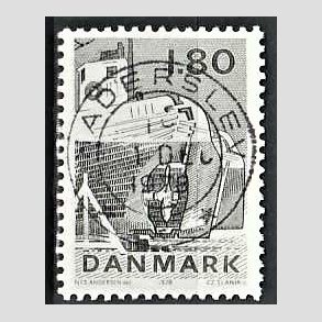 FRIM�RKER DANMARK | 1978 - AFA 666 - Dansk fiskeri - 1,80 Kr. sortgr�n - Pragt Stemplet Haderslev