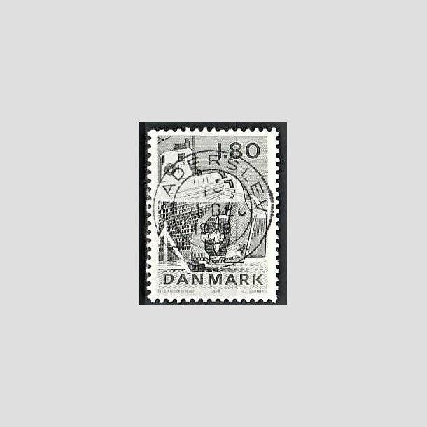 FRIMRKER DANMARK | 1978 - AFA 666 - Dansk fiskeri - 1,80 Kr. sortgrn - Pragt Stemplet Haderslev