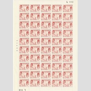 FRIMRKER DANMARK | 1968 - AFA 472 - Brnesagen i Grnland - 60 + 10 re brunrd 50 stk. i ufoldet helark - Postfrisk