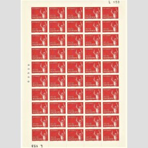 FRIMRKER DANMARK | 1970 - AFA 495 - Red Barnet 25 r. - 60 + 10 re brunrd 50 stk. i ufoldet helark - Postfrisk