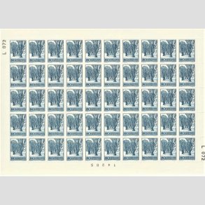 FRIMRKER DANMARK | 1966 - AFA 446F - Fredningsserie Holte All ved Bregentved - 80 re bl Flour. papir 50 stk. i ufoldet helark - Postfrisk