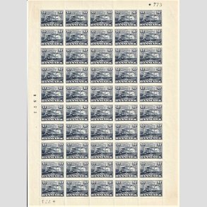 FRIMRKER DANMARK | 1947 - AFA 304 - Danske jernbane 100 r. - 40 bl 50 stk. i ufoldet helark - Postfrisk