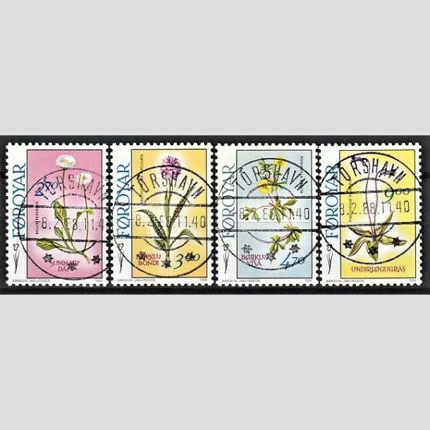 FRIMRKER FRERNE | 1988 - AFA 156-59 - Frske blomster - 2,70 - 9,00 kr. flerfarvet i st - Lux Stemplet