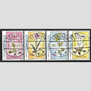 FRIM�RKER F�R�ERNE | 1988 - AFA 156-59 - F�r�ske blomster - 2,70 - 9,00 kr. flerfarvet i s�t - Lux Stemplet
