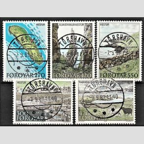 FRIM�RKER F�R�ERNE | 1987 - AFA 148-152 - �en Hestur - 270 - 550 �re flerfarvet i s�t - Lux Stemplet