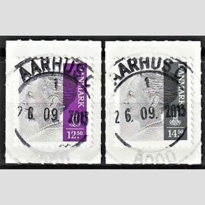 FRIMRKER DANMARK | 2013 - AFA 1724,1725 - Dronning Margrethe - 12,50 + 14,50 Kr. - Pragt Stemplet Aarhus