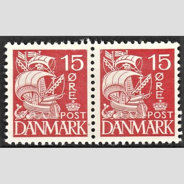 FRIMRKER DANMARK | 1937-40 - AFA 203b - Karavel 15 re rd Type IIA i par - Postfrisk