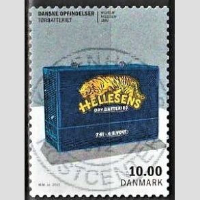 FRIM�RKER DANMARK | 2015 - AFA 1819 - Danske opfindelser - 10,00 Kr. t�rbatteriet - Pragt Stemplet