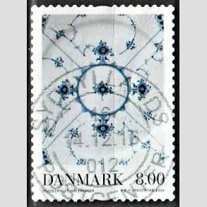 FRIM�RKER DANMARK | 2016 - AFA 1874 - Dansk porcel�n - 8,00 Kr. Muselmalet - Pragt Stemplet