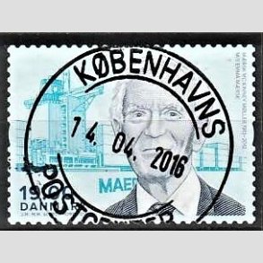 FRIM�RKER DANMARK | 2016 - AFA 1853 - Store danskere - 19,00 Kr. M�rsk McKenney M�ller - Pragt Stemplet