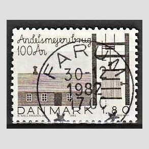FRIM�RKER DANMARK | 1982 - AFA 754 - Andelmejeribruget 100 �r - 1,80 Kr. brun - Pragt Stemplet Farum