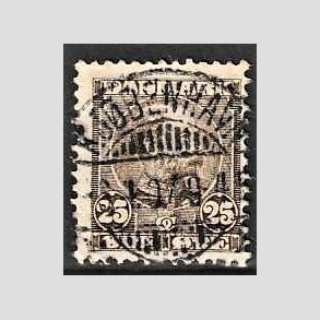 FRIMRKER DANMARK | 1904-05 - AFA 49 - Chr. IX 25 re sepiabrun - Lux Stemplet Kbenhavn