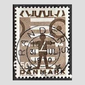 FRIMRKER DANMARK | 1970 - AFA 494 - Trafiksikkerhed - 50 re brun - Pragt Stemplet Randers