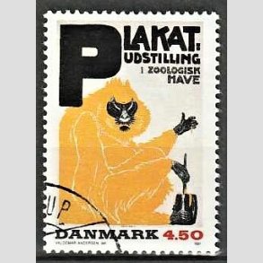 FRIMRKER DANMARK | 1991 - AFA 1000 - Dansk Plakatkunst - 4,50 Kr. flerfarvet - God til bedre gennemsnitskvalitet - Stemplet