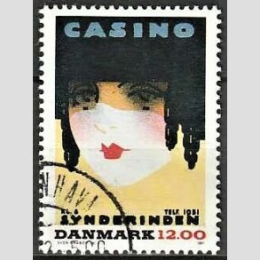 FRIMRKER DANMARK | 1991 - AFA 1002 - Dansk Plakatkunst - 12,00 Kr. flerfarvet - God til bedre gennemsnitskvalitet - Stemplet 