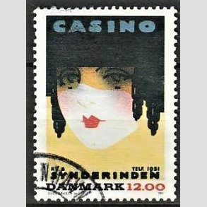 FRIMRKER DANMARK | 1991 - AFA 1002 - Dansk Plakatkunst - 12,00 Kr. flerfarvet - God til bedre gennemsnitskvalitet - Stemplet 