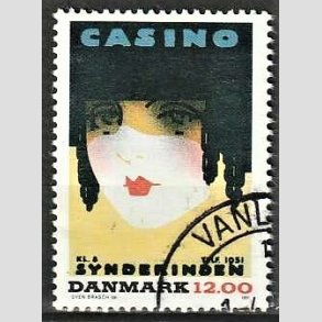 FRIMRKER DANMARK | 1991 - AFA 1002 - Dansk Plakatkunst - 12,00 Kr. flerfarvet - God til bedre gennemsnitskvalitet - Stemplet 