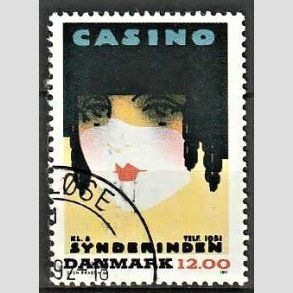 FRIMRKER DANMARK | 1991 - AFA 1002 - Dansk Plakatkunst - 12,00 Kr. flerfarvet - God til bedre gennemsnitskvalitet - Stemplet 