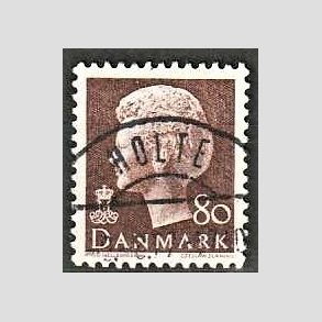 FRIMRKER DANMARK | 1976 - AFA 618 - Dronning Margrethe - 80 re brun - Pragt Stemplet Holte