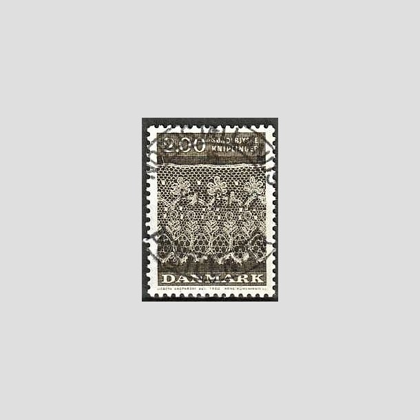FRIMRKER DANMARK | 1980 - AFA 713 - Snderjyske kniplinger - 2,00 Kr. grbrun - Pragt Stemplet Kbenhavn