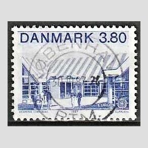 FRIM�RKER DANMARK | 1987 - AFA 883 - Europam�rker - 3,80 Kr. bl� - Pragt Stemplet K�benhavn