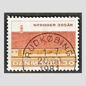 FRIM�RKER DANMARK | 1981 - AFA 725 - Nyboder 350 �r - 1,30 Kr. flerfarvet - Pragt Stemplet Rudk�bing