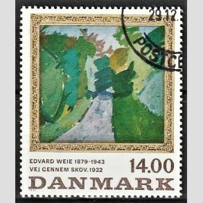 FRIMRKER DANMARK | 1991 - AFA 1006 - Maleriserie 4. - 14,00 Kr. Edvard Weie - God/Bedre gennemsnitskvalitet - Stemplet 
