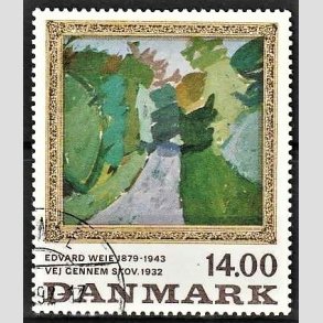 FRIMRKER DANMARK | 1991 - AFA 1006 - Maleriserie 4. - 14,00 Kr. Edvard Weie - God/Bedre gennemsnitskvalitet - Stemplet 