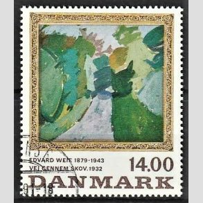 FRIMRKER DANMARK | 1991 - AFA 1006 - Maleriserie 4. - 14,00 Kr. Edvard Weie - God/Bedre gennemsnitskvalitet - Stemplet 