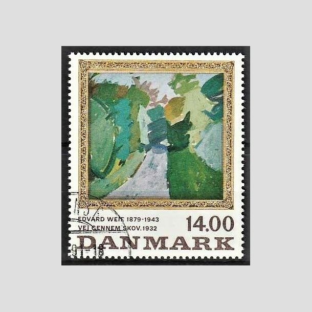 FRIMRKER DANMARK | 1991 - AFA 1006 - Maleriserie 4. - 14,00 Kr. Edvard Weie - God/Bedre gennemsnitskvalitet - Stemplet 