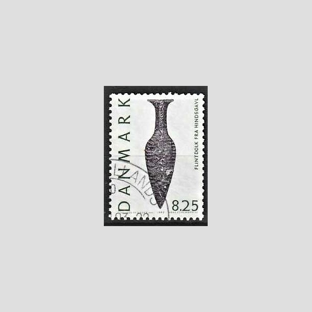 FRIMRKER DANMARK | 1992 - AFA 1010 - Nationalmuseets samlinger - 8,25 Kr. grn/sort - God/Bedre gennemsnitskvalitet - Stemplet