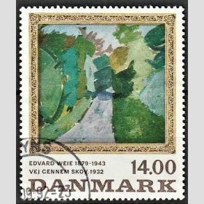 FRIMRKER DANMARK | 1991 - AFA 1006 - Maleriserie 4. - 14,00 Kr. Edvard Weie - God/Bedre gennemsnitskvalitet - Stemplet 