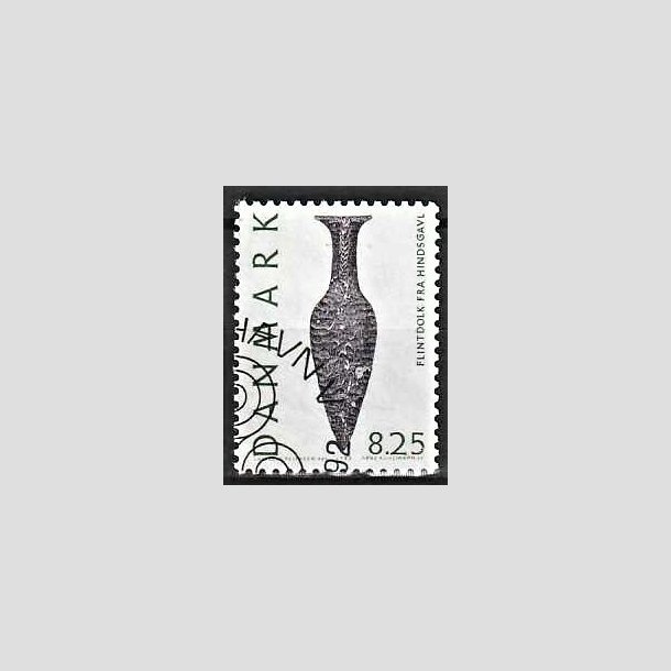 FRIMRKER DANMARK | 1992 - AFA 1010 - Nationalmuseets samlinger - 8,25 Kr. grn/sort - God/Bedre gennemsnitskvalitet - Stemplet