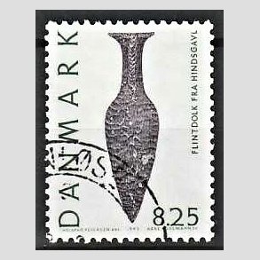 FRIMRKER DANMARK | 1992 - AFA 1010 - Nationalmuseets samlinger - 8,25 Kr. grn/sort - God/Bedre gennemsnitskvalitet - Stemplet