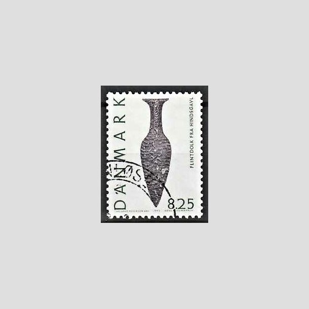 FRIMRKER DANMARK | 1992 - AFA 1010 - Nationalmuseets samlinger - 8,25 Kr. grn/sort - God/Bedre gennemsnitskvalitet - Stemplet