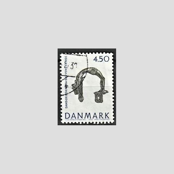 FRIMRKER DANMARK | 1992 - AFA 1008 - Nationalmuseets samlinger - 4,50 Kr. bl/grn - God/Bedre gennemsnitskvalitet - Stemplet