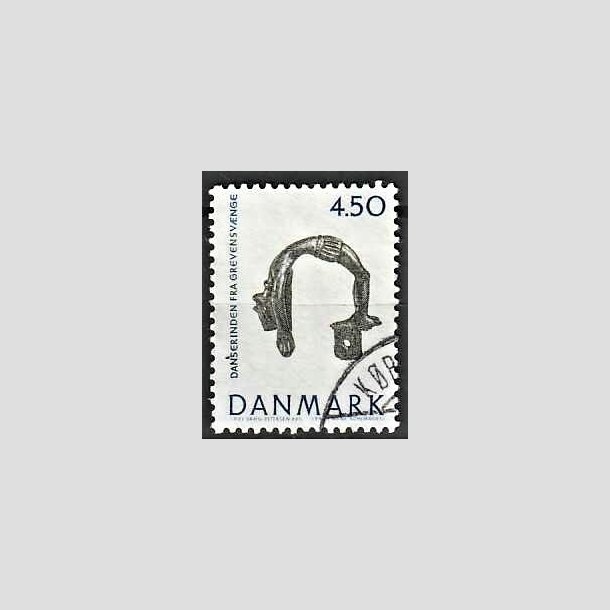 FRIMRKER DANMARK | 1992 - AFA 1008 - Nationalmuseets samlinger - 4,50 Kr. bl/grn - God/Bedre gennemsnitskvalitet - Stemplet